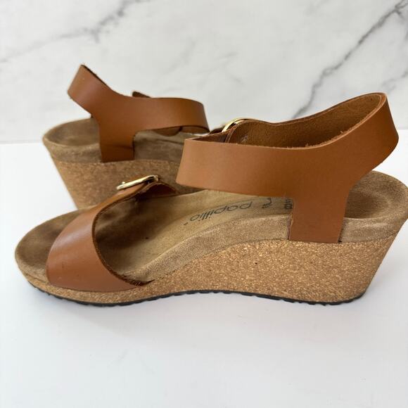 Birkenstock Papillo Womens Sibyl Strappy Sandal Size 7 Comfort Wedge Tan - Picture 4 of 10
